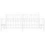 Metal bed frame with headboard and white footboard 200x200 cm by , Beds and slatted bases - Ref: Foro24-374511, Price: 137,21...