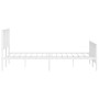 Estructura cama metal con cabecero y estribo blanco 200x200 cm de , Camas y somieres - Ref: Foro24-374511, Precio: 122,99 €, ...