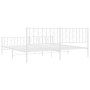 Estructura cama metal con cabecero y estribo blanco 200x200 cm de , Camas y somieres - Ref: Foro24-374511, Precio: 122,99 €, ...