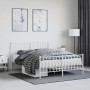 Metal bed frame with headboard and white footboard 140x200 cm by , Beds and slatted bases - Ref: Foro24-374505, Price: 101,99...