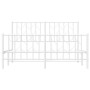 Metal bed frame with headboard and white footboard 140x200 cm by , Beds and slatted bases - Ref: Foro24-374505, Price: 108,20...