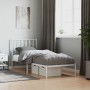 Metal bed frame with white headboard 80x200 cm by , Beds and slatted bases - Ref: Foro24-374477, Price: 59,57 €, Discount: %