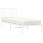 Metal bed frame with white headboard 80x200 cm by , Beds and slatted bases - Ref: Foro24-374477, Price: 59,57 €, Discount: %