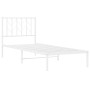 Metal bed frame with white headboard 80x200 cm by , Beds and slatted bases - Ref: Foro24-374477, Price: 59,57 €, Discount: %