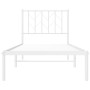 Metal bed frame with white headboard 80x200 cm by , Beds and slatted bases - Ref: Foro24-374477, Price: 59,57 €, Discount: %