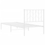 Metal bed frame with white headboard 80x200 cm by , Beds and slatted bases - Ref: Foro24-374477, Price: 59,57 €, Discount: %