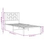 Estructura de cama de metal con cabecero blanco 80x200 cm de , Camas y somieres - Ref: Foro24-374477, Precio: 59,99 €, Descue...