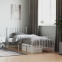 Metal bed frame with headboard and footboard white 90x190 cm by , Beds and slatted bases - Ref: Foro24-374496, Price: 66,99 €...