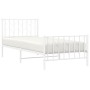 Metal bed frame with headboard and footboard white 90x190 cm by , Beds and slatted bases - Ref: Foro24-374496, Price: 66,99 €...