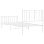 Metal bed frame with headboard and footboard white 90x190 cm by , Beds and slatted bases - Ref: Foro24-374496, Price: 66,99 €...