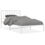 Estructura de cama de metal con cabecero blanco 107x203 cm de , Camas y somieres - Ref: Foro24-374482, Precio: 62,99 €, Descu...