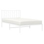 Estructura de cama de metal con cabecero blanco 107x203 cm de , Camas y somieres - Ref: Foro24-374482, Precio: 62,99 €, Descu...