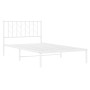 Estructura de cama de metal con cabecero blanco 107x203 cm de , Camas y somieres - Ref: Foro24-374482, Precio: 62,99 €, Descu...