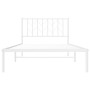 Estructura de cama de metal con cabecero blanco 107x203 cm de , Camas y somieres - Ref: Foro24-374482, Precio: 62,99 €, Descu...