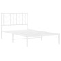 Bettgestell aus Metall mit weißem Kopfteil 100x190 cm von , Betten und Lattenroste - Ref: Foro24-374480, Preis: 63,62 €, Raba...