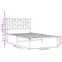 Bettgestell aus Metall mit weißem Kopfteil 100x190 cm von , Betten und Lattenroste - Ref: Foro24-374480, Preis: 63,62 €, Raba...