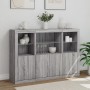 Sideboard with LED Light 3 Pieces Sonoma Gray Engineered Wood by , Sideboards - Ref: Foro24-3209112, Price: 211,63 €, Discoun...