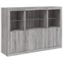 Sideboard with LED Light 3 Pieces Sonoma Gray Engineered Wood by , Sideboards - Ref: Foro24-3209112, Price: 211,63 €, Discoun...