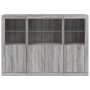 Sideboard with LED Light 3 Pieces Sonoma Gray Engineered Wood by , Sideboards - Ref: Foro24-3209112, Price: 211,63 €, Discoun...