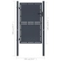 Puerta de jardín de acero gris antracita 100x150 cm de vidaXL, Puertas de jardín - Ref: Foro24-144520, Precio: 220,16 €, Desc...