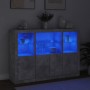 Sideboard with LED light 3 pieces concrete gray engineered wood by , Sideboards - Ref: Foro24-3209110, Price: 216,28 €, Disco...