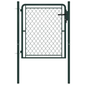 Garden fence gate green steel 100x75 cm by vidaXL, garden gates - Ref: Foro24-144402, Price: 131,99 €, Discount: %