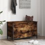 Engineered wood storage bench smoked oak 80x42.5x50 cm by , Benches for halls and storage - Ref: Foro24-839015, Price: 59,48 ...