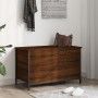 Oak brown engineered wood storage bench 80x42.5x50 cm by , Benches for halls and storage - Ref: Foro24-839017, Price: 60,75 €...