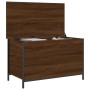 Oak brown engineered wood storage bench 80x42.5x50 cm by , Benches for halls and storage - Ref: Foro24-839017, Price: 60,75 €...