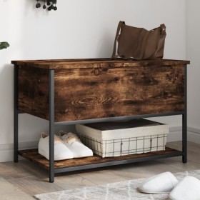 Engineered wood storage bench smoked oak 70x42.5x47 cm by , Benches for halls and storage - Ref: Foro24-839020, Price: 52,05 ...