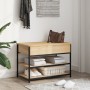 Shoe bench engineered wood Sonoma oak 70x42.5x50 cm by , Benches for halls and storage - Ref: Foro24-839029, Price: 60,98 €, ...