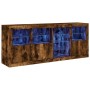 Sideboard with LED lights smoked oak 164x37x67 cm by , Sideboards - Ref: Foro24-3209055, Price: 201,91 €, Discount: %