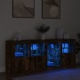 Aparador con luces LED roble ahumado 164x37x67 cm de , Aparadores - Ref: Foro24-3209055, Precio: 201,91 €, Descuento: %