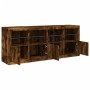 Sideboard with LED lights smoked oak 164x37x67 cm by , Sideboards - Ref: Foro24-3209055, Price: 201,91 €, Discount: %