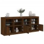 Sideboard with LED lights oak brown 164x37x67 cm by , Sideboards - Ref: Foro24-3209057, Price: 194,43 €, Discount: %