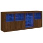 Sideboard with LED lights oak brown 164x37x67 cm by , Sideboards - Ref: Foro24-3209057, Price: 194,43 €, Discount: %