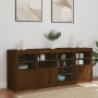 Sideboard with LED lights oak brown 164x37x67 cm by , Sideboards - Ref: Foro24-3209057, Price: 194,43 €, Discount: %