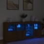 Sideboard with LED lights oak brown 164x37x67 cm by , Sideboards - Ref: Foro24-3209057, Price: 194,43 €, Discount: %