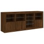 Sideboard with LED lights oak brown 164x37x67 cm by , Sideboards - Ref: Foro24-3209057, Price: 194,43 €, Discount: %