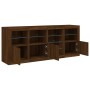 Sideboard with LED lights oak brown 164x37x67 cm by , Sideboards - Ref: Foro24-3209057, Price: 194,43 €, Discount: %