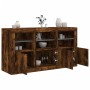 Sideboard with LED lights smoked oak 123x37x67 cm by , Sideboards - Ref: Foro24-3209062, Price: 150,02 €, Discount: %