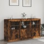 Sideboard with LED lights smoked oak 123x37x67 cm by , Sideboards - Ref: Foro24-3209062, Price: 150,02 €, Discount: %