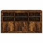 Sideboard with LED lights smoked oak 123x37x67 cm by , Sideboards - Ref: Foro24-3209062, Price: 150,02 €, Discount: %