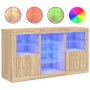 Sideboard with LED lights Sonoma oak 123x37x67 cm by , Sideboards - Ref: Foro24-3209081, Price: 162,01 €, Discount: %