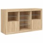 Sideboard with LED lights Sonoma oak 123x37x67 cm by , Sideboards - Ref: Foro24-3209081, Price: 162,01 €, Discount: %