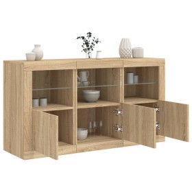 Sideboard mit LED-Leuchten Sonoma-Eiche 123x37x67 cm von , Sideboards - Ref: Foro24-3209060, Preis: 151,70 €, Rabatt: %