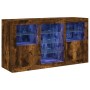 Sideboard with LED lights smoked oak 123x37x67 cm by , Sideboards - Ref: Foro24-3209083, Price: 153,31 €, Discount: %