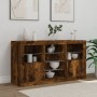 Sideboard mit LED-Leuchten, geräucherte Eiche, 123 x 37 x 67 cm von , Sideboards - Ref: Foro24-3209083, Preis: 150,99 €, Raba...