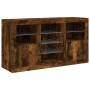 Sideboard with LED lights smoked oak 123x37x67 cm by , Sideboards - Ref: Foro24-3209083, Price: 153,31 €, Discount: %