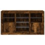 Sideboard with LED lights smoked oak 123x37x67 cm by , Sideboards - Ref: Foro24-3209083, Price: 153,31 €, Discount: %